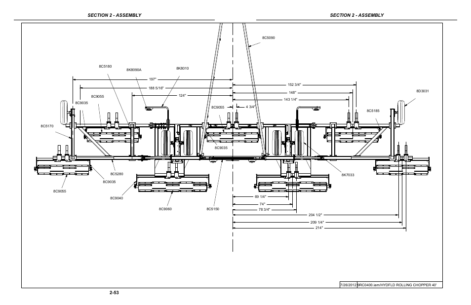 40' rolling chopper layout | Summers Hydraulic Fold Coil User Manual | Page 63 / 122