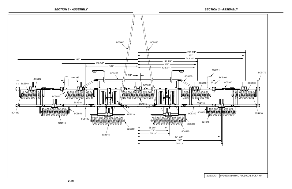 46' coil packer layout | Summers Hydraulic Fold Coil User Manual | Page 69 / 122