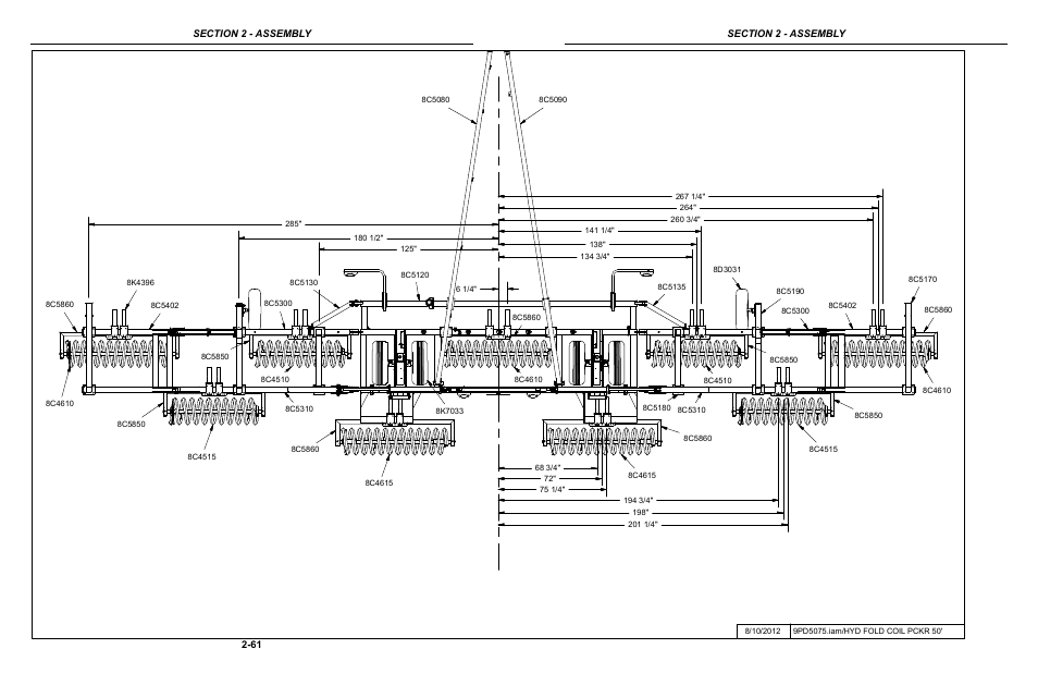 50' coil packer layout | Summers Hydraulic Fold Coil User Manual | Page 71 / 122