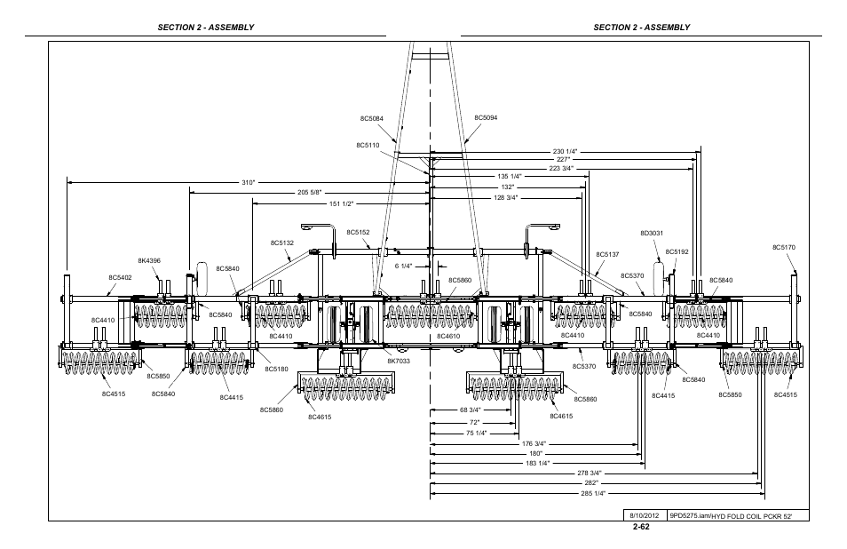 52' coil packer layout | Summers Hydraulic Fold Coil User Manual | Page 72 / 122