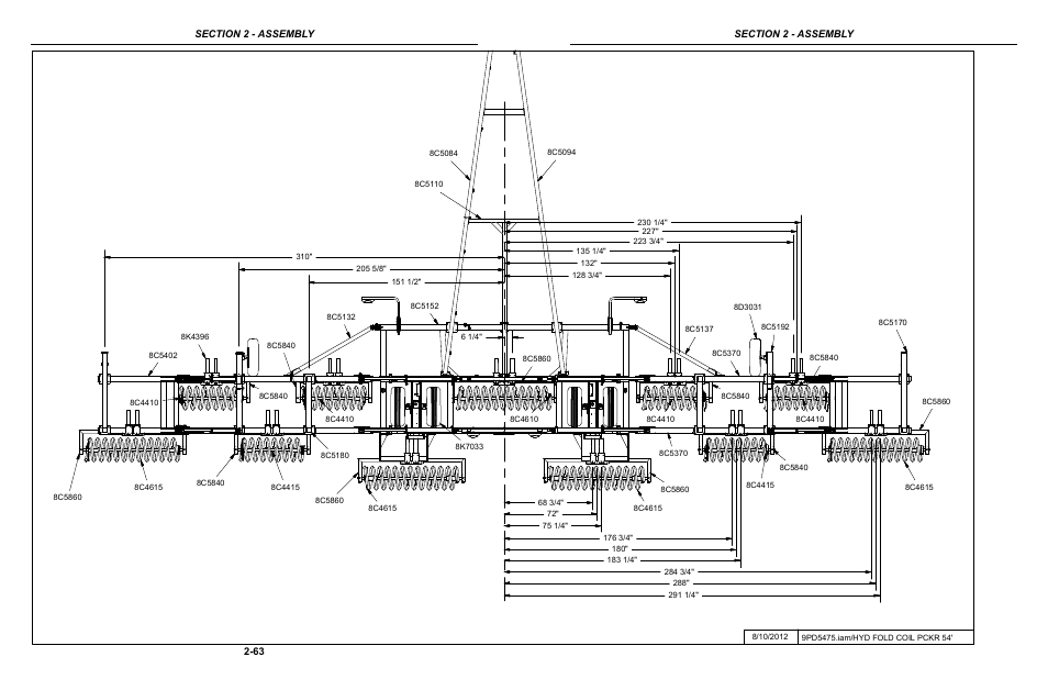 54' coil packer layout | Summers Hydraulic Fold Coil User Manual | Page 73 / 122