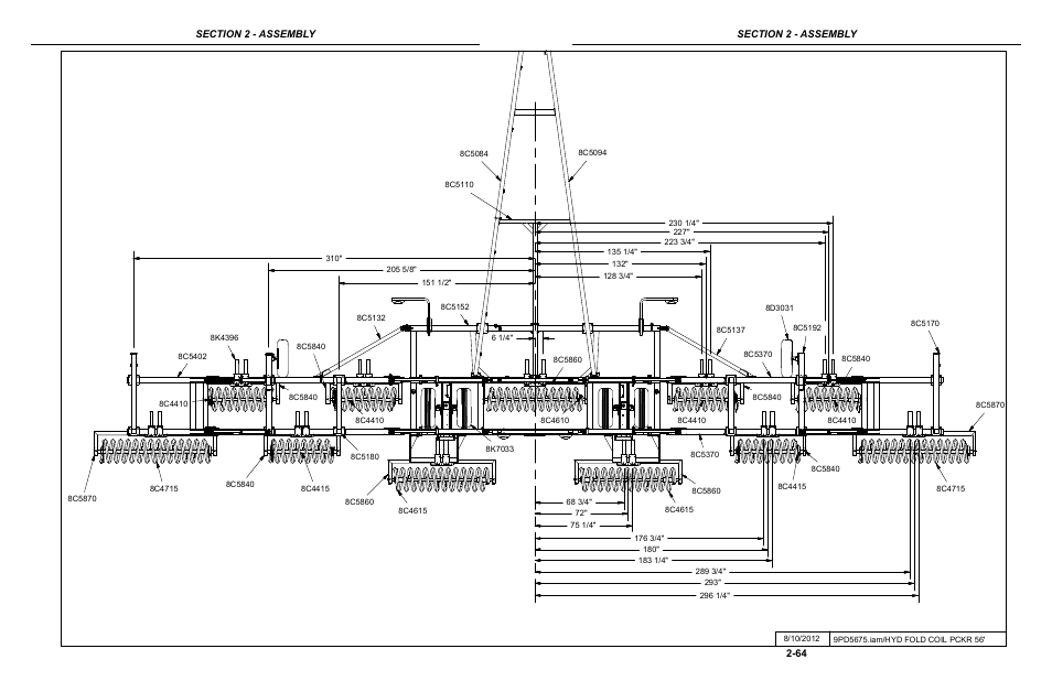 56' coil packer layout | Summers Hydraulic Fold Coil User Manual | Page 74 / 122