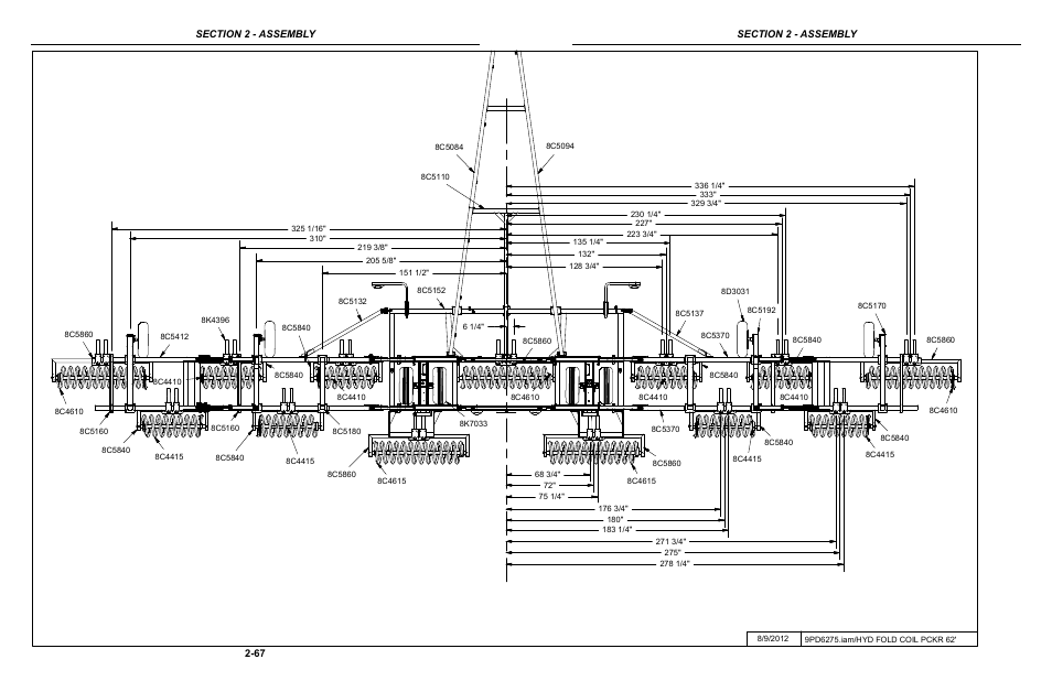 62' coil packer layout | Summers Hydraulic Fold Coil User Manual | Page 77 / 122