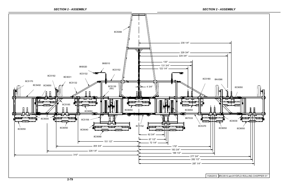 51' rolling chopper layout | Summers Hydraulic Fold Coil User Manual | Page 89 / 122