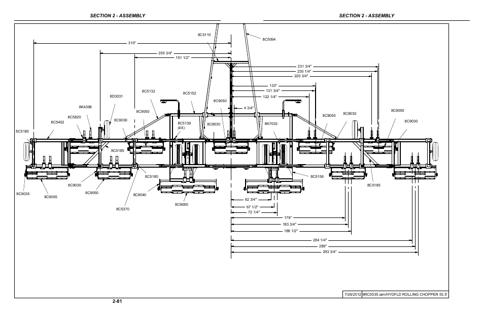 5' rolling chopper layout | Summers Hydraulic Fold Coil User Manual | Page 91 / 122