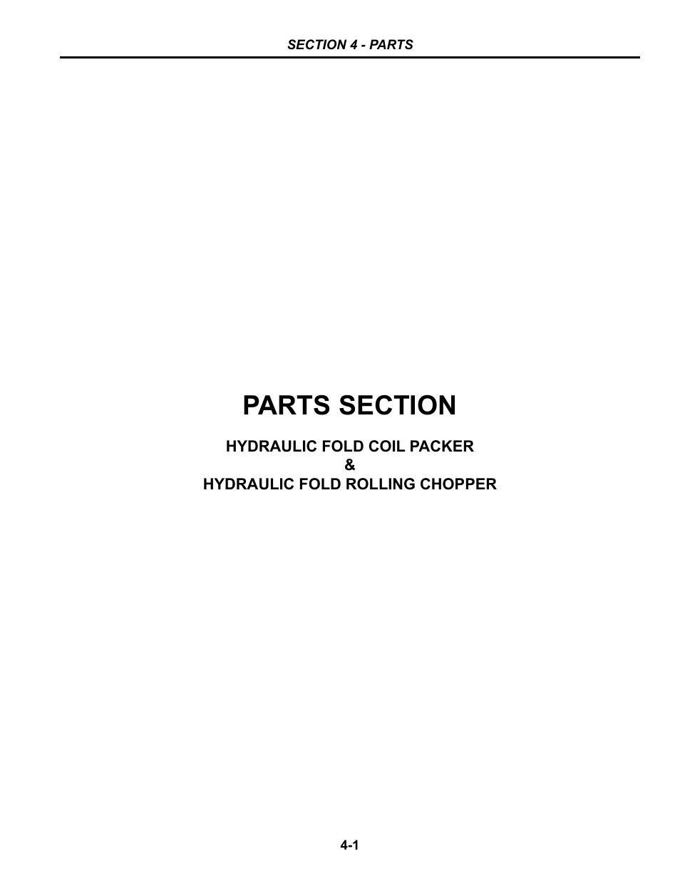 Section 4 - parts, Section 4: parts | Summers Hydraulic Fold Coil User Manual | Page 99 / 122