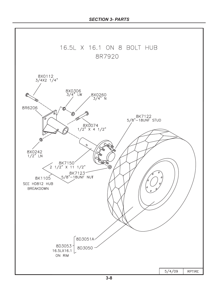 Wheel / tire, 5l x 16.1 tire -8 | Summers Rockpicker User Manual | Page 20 / 52