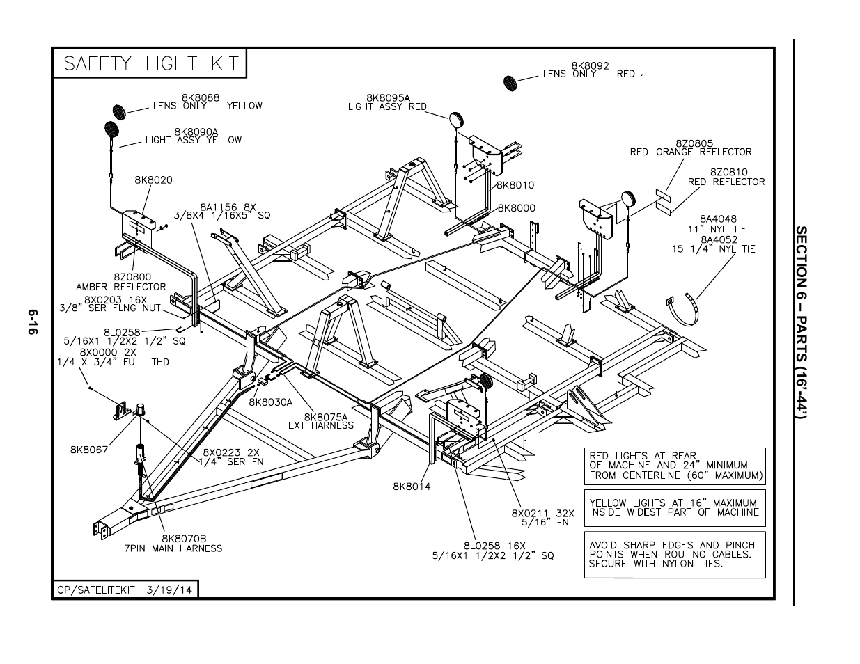 Safety light kit, Safety light kit -16 | Summers Superchisel - 3-Section User Manual | Page 100 / 138