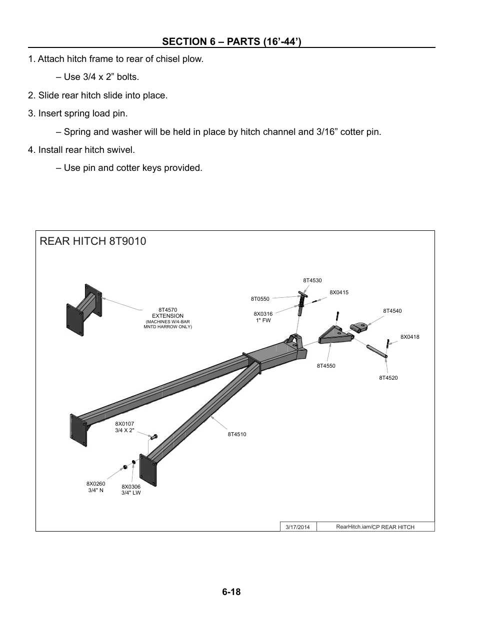 Untitled, Rear hitch -18 | Summers Superchisel - 3-Section User Manual | Page 102 / 138