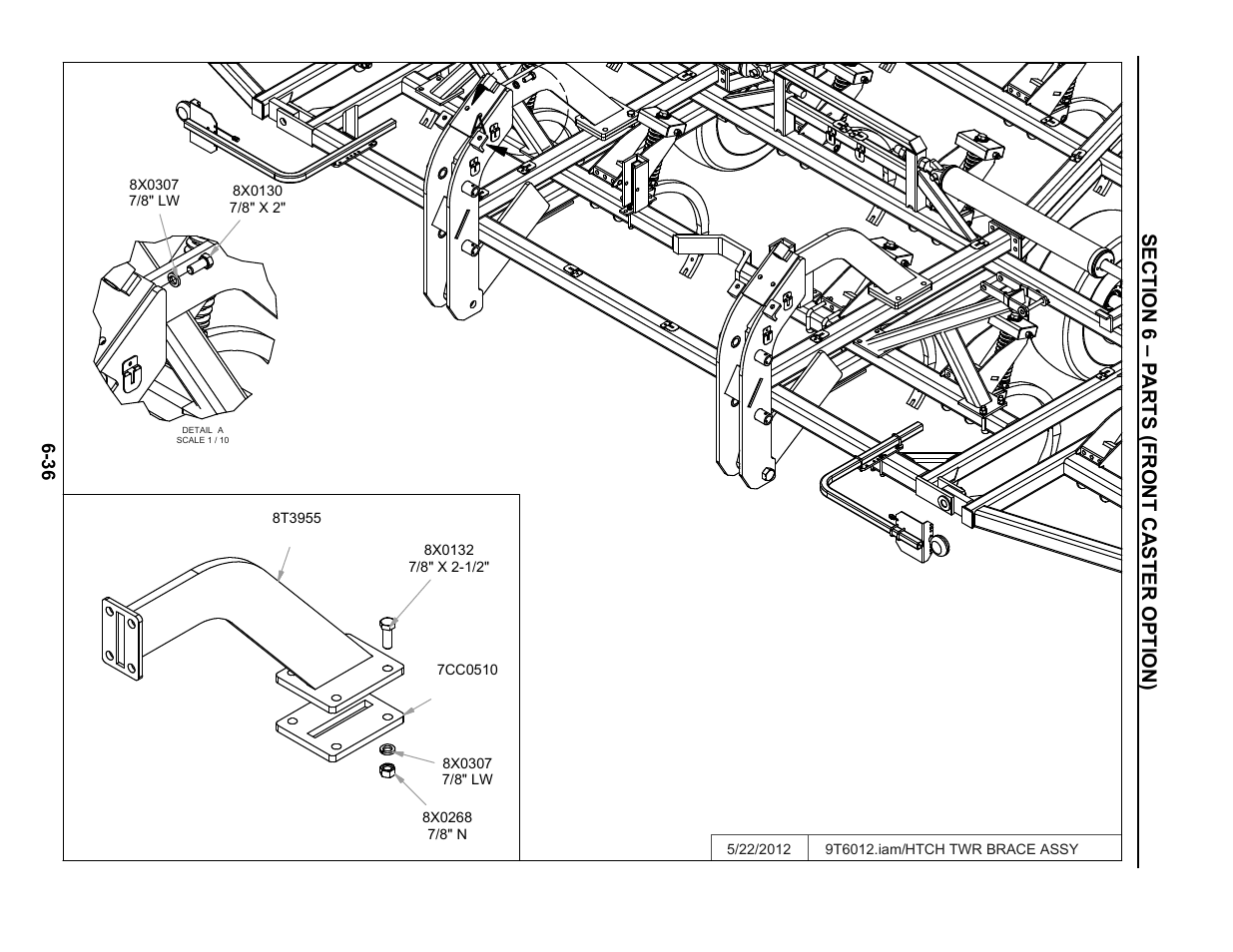 Hitch tower brace assembly | Summers Superchisel - 3-Section User Manual | Page 120 / 138