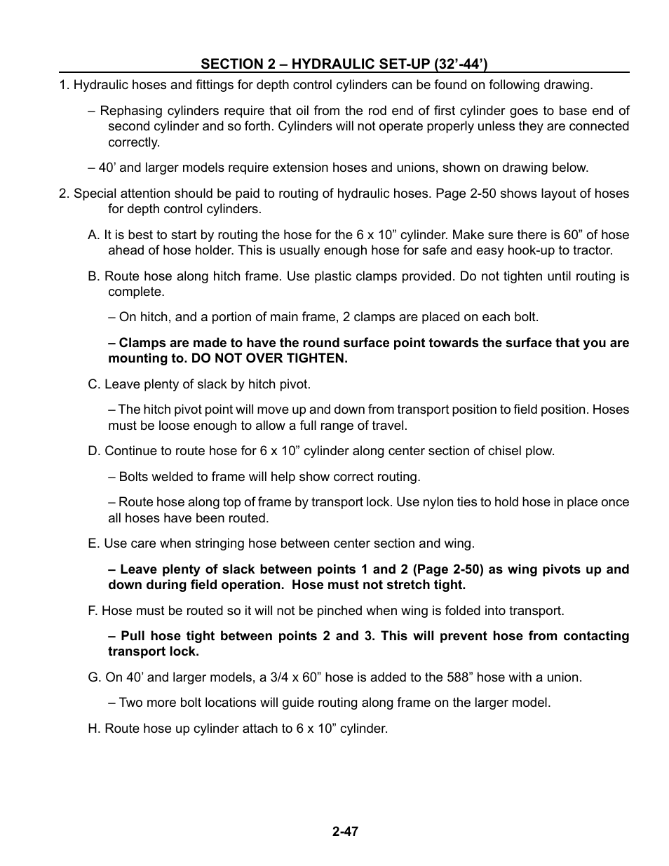 32'-44' hydraulics | Summers Superchisel - 3-Section User Manual | Page 59 / 138