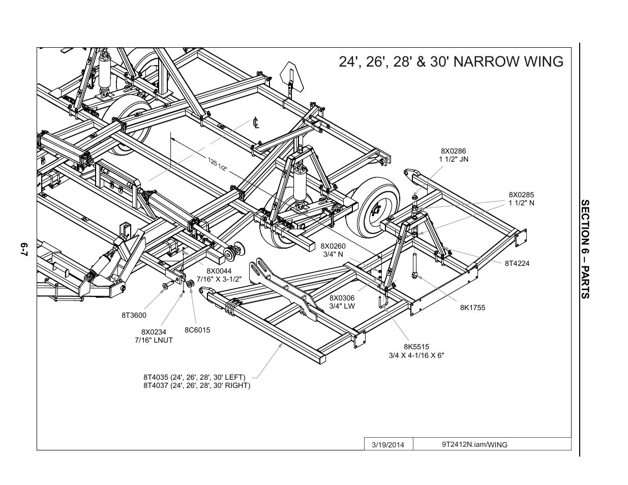 24'-30' narrow wings, 24’ – 30’ narrow wings -7 | Summers Superchisel - 3-Section User Manual | Page 91 / 138