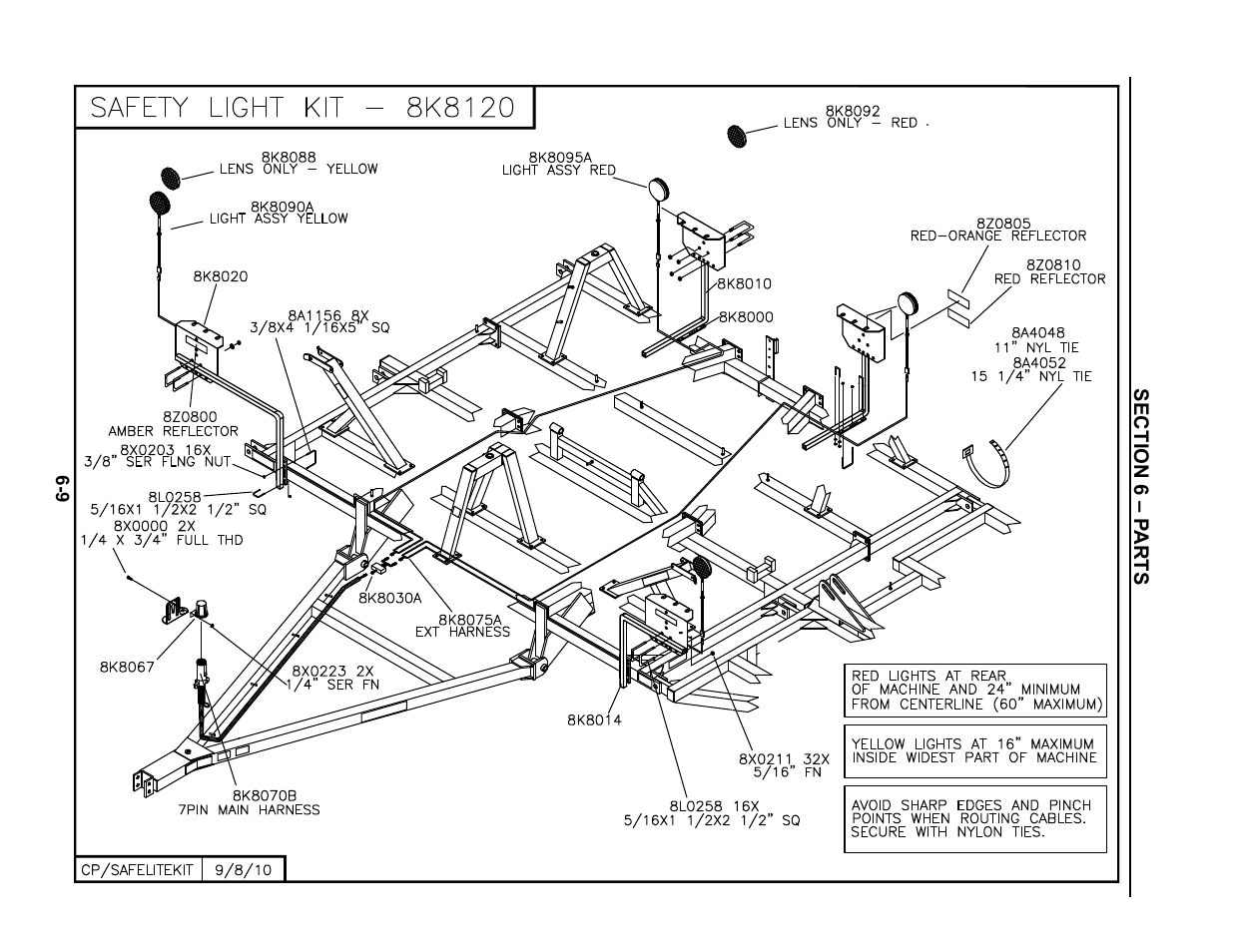 Safety light kit, Safety light kit -9 | Summers Superchisel - 5-Section User Manual | Page 69 / 98