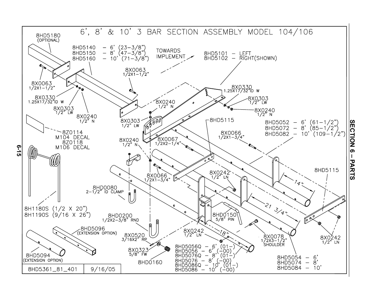 Mounted harrows | Summers Superchisel - 5-Section User Manual | Page 75 / 98