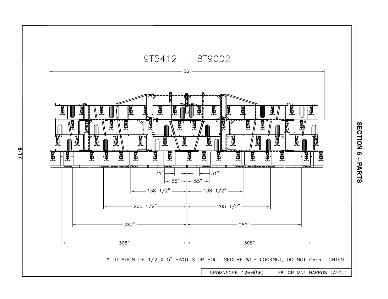 56' mounted harrow layout | Summers Superchisel - 5-Section User Manual | Page 77 / 98