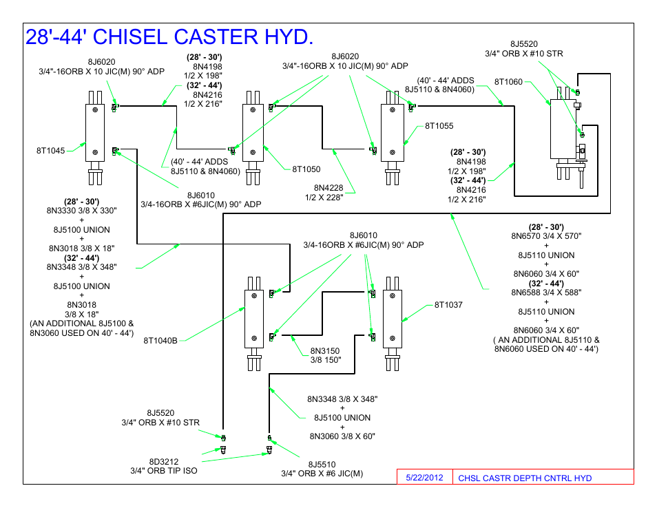 28'-44' chisel caster hyd | Summers Superchisel - 5-Section User Manual | Page 90 / 98