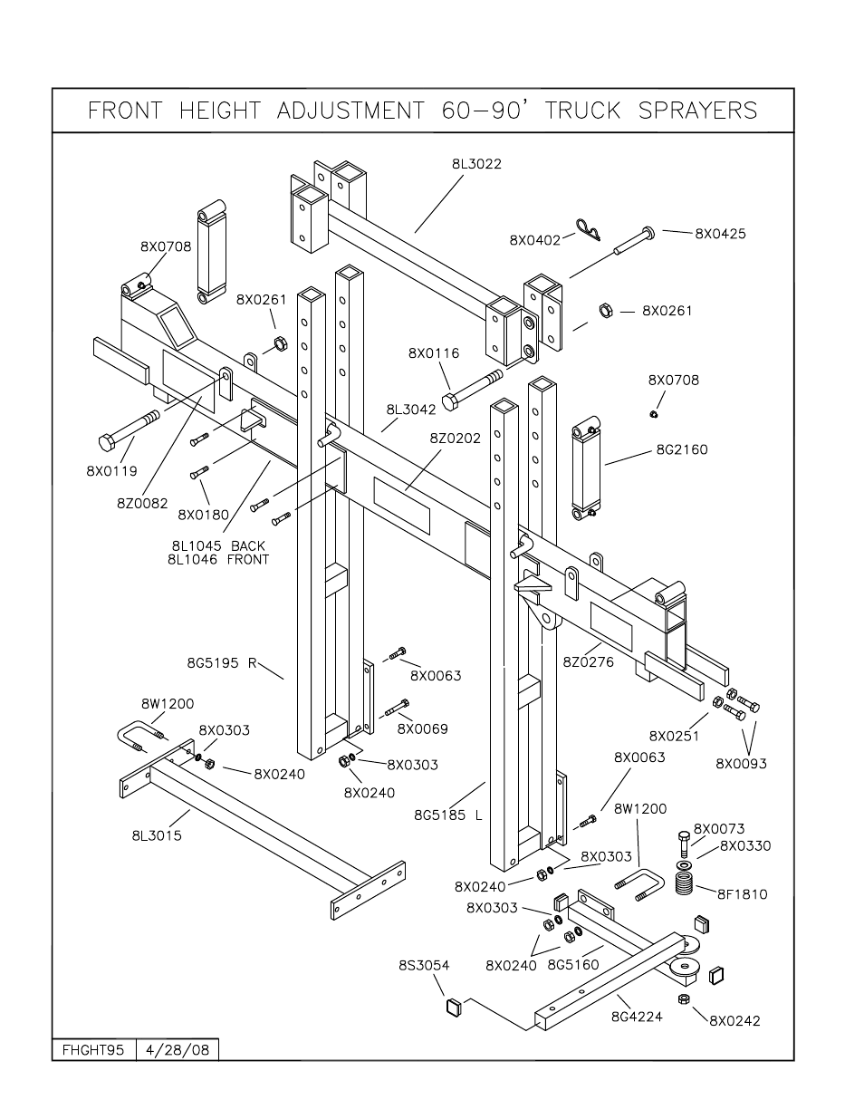 Front height adjustment 60-90' truck sprayers, Front height adjustment 60-90’ truck sprayers | Summers 3Pt Supersprayer User Manual | Page 56 / 124