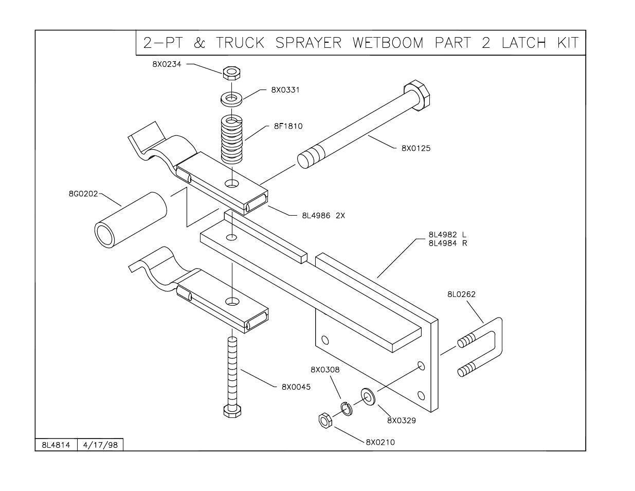 2pt & truck wetboom part 2 latch kit | Summers 3Pt Supersprayer User Manual | Page 62 / 124