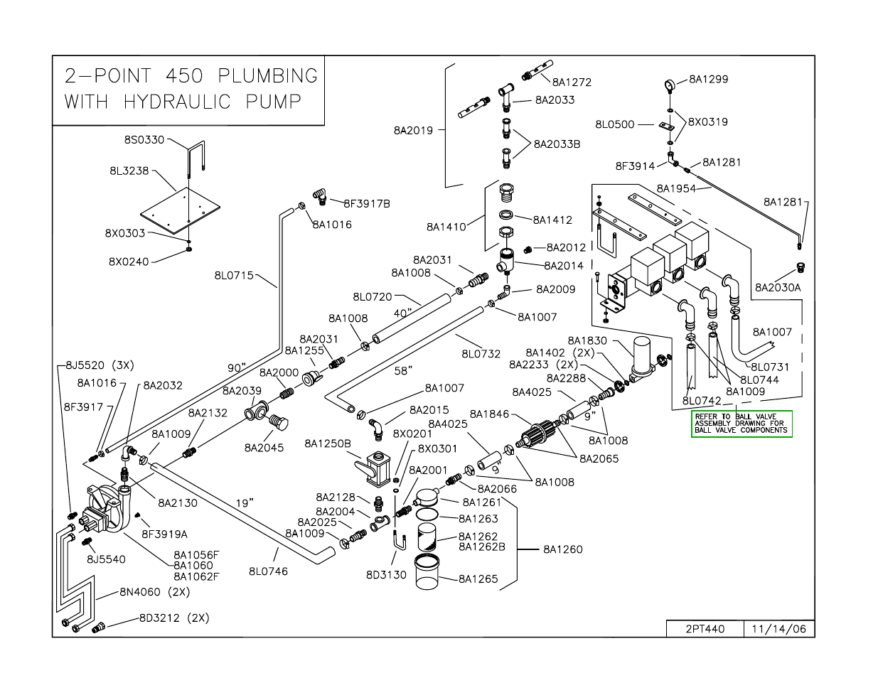 2pt 450 plumbing w/hydraulic pump, Point plumbing hydraulic pump with 450 | Summers 3Pt Supersprayer User Manual | Page 67 / 124