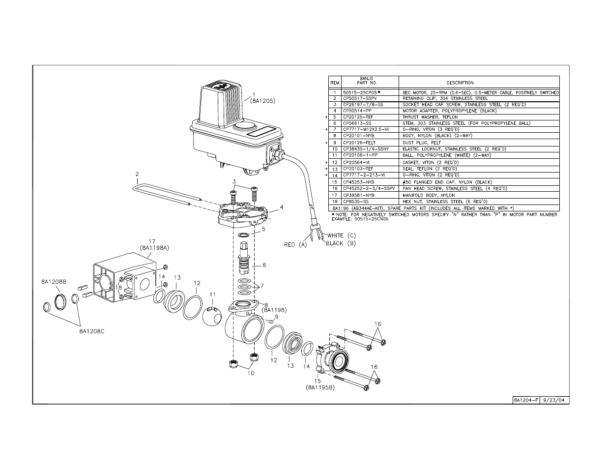 3pt & truck ball valve assembly, Electric ball valve, Point & truck sprayer ball valve assembly | Summers 3Pt Supersprayer User Manual | Page 72 / 124