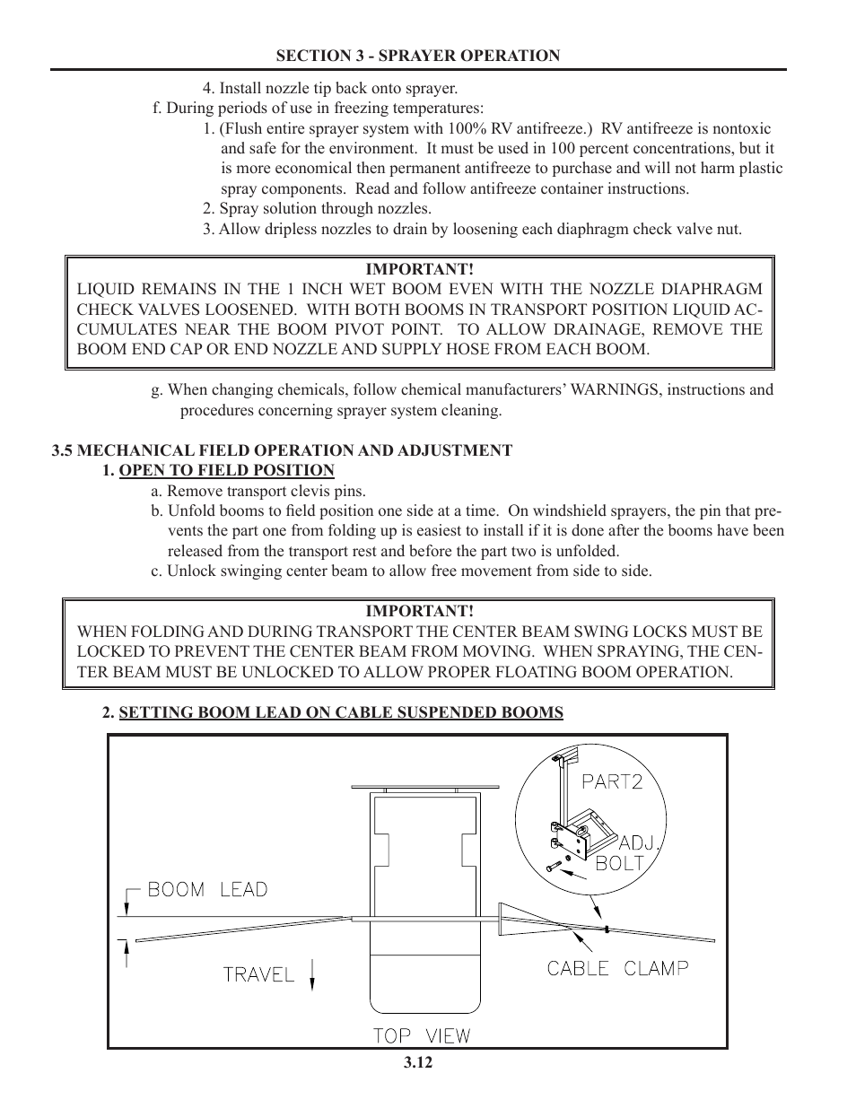 Field operation & adjustment, Mechanical field operation and adjustment | Summers Truck Supersprayer User Manual | Page 26 / 80