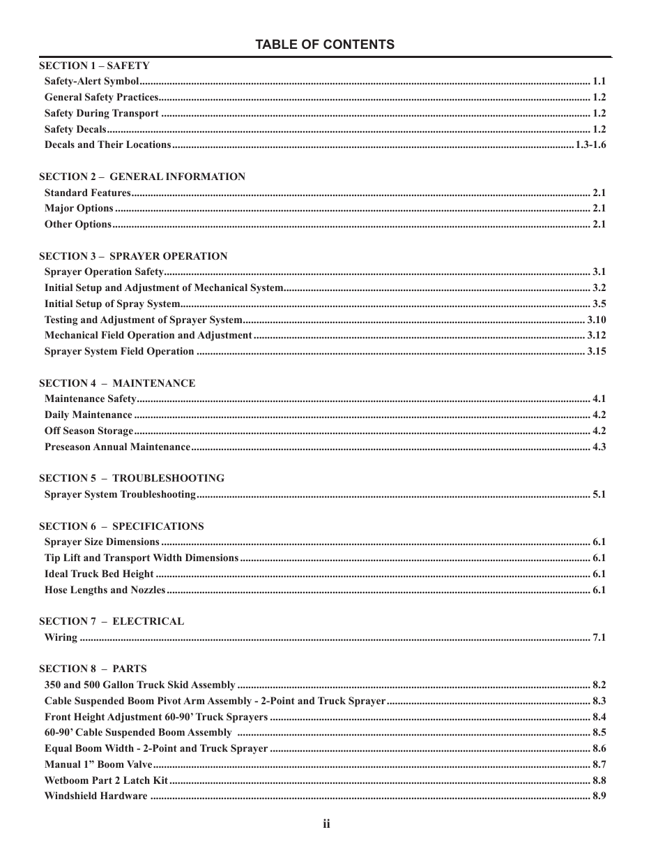 Summers Truck Supersprayer User Manual | Page 4 / 80