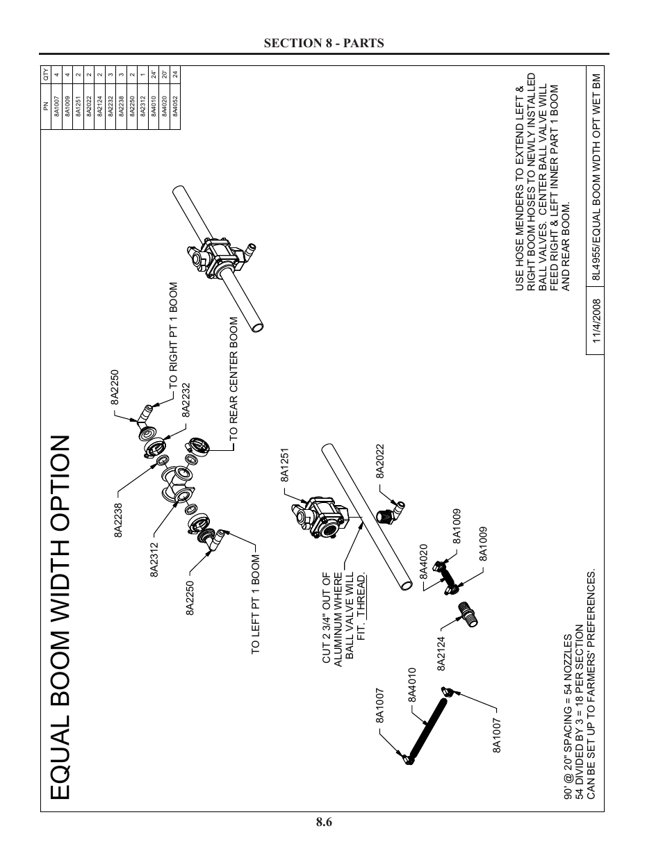 Equal boom width, Equal boom width - 2-point and truck sprayer | Summers Truck Supersprayer User Manual | Page 46 / 80