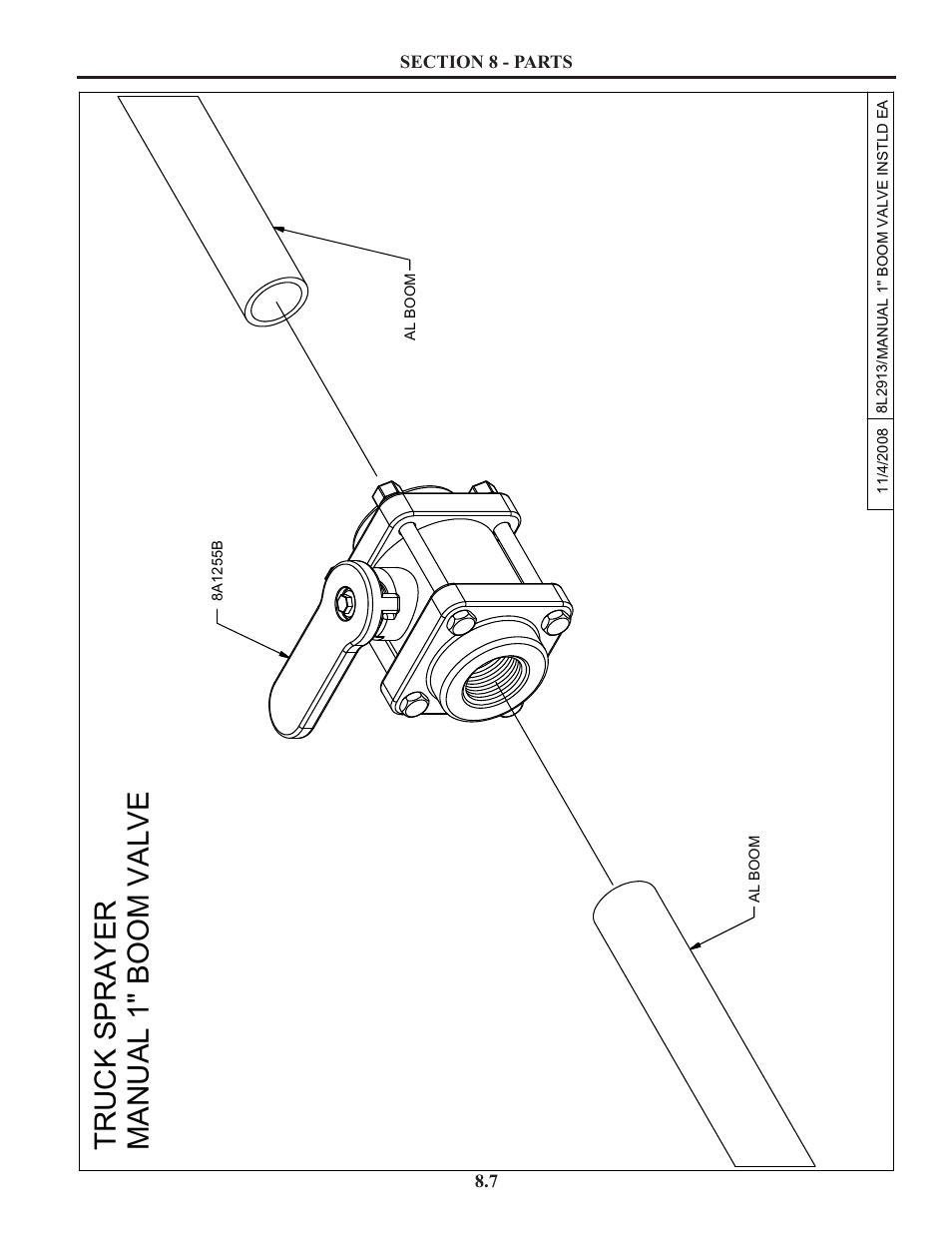 Manual 1" boom valve, Manual 1” boom valve, Truck sprayer manual 1" boom valve | Summers Truck Supersprayer User Manual | Page 47 / 80