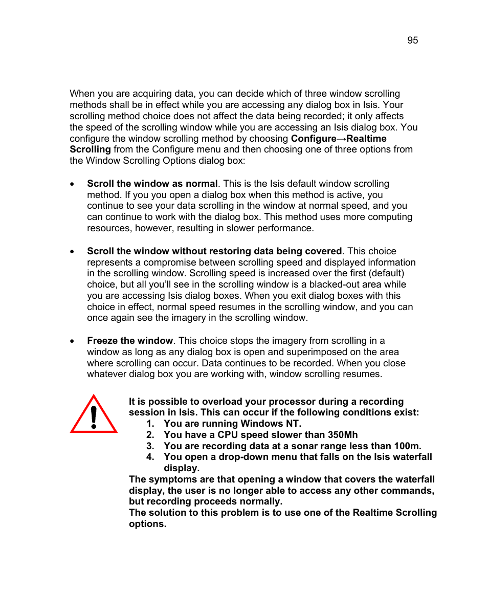 2 realtime scrolling (record mode only) | Triton Isis User Manual | Page 109 / 310