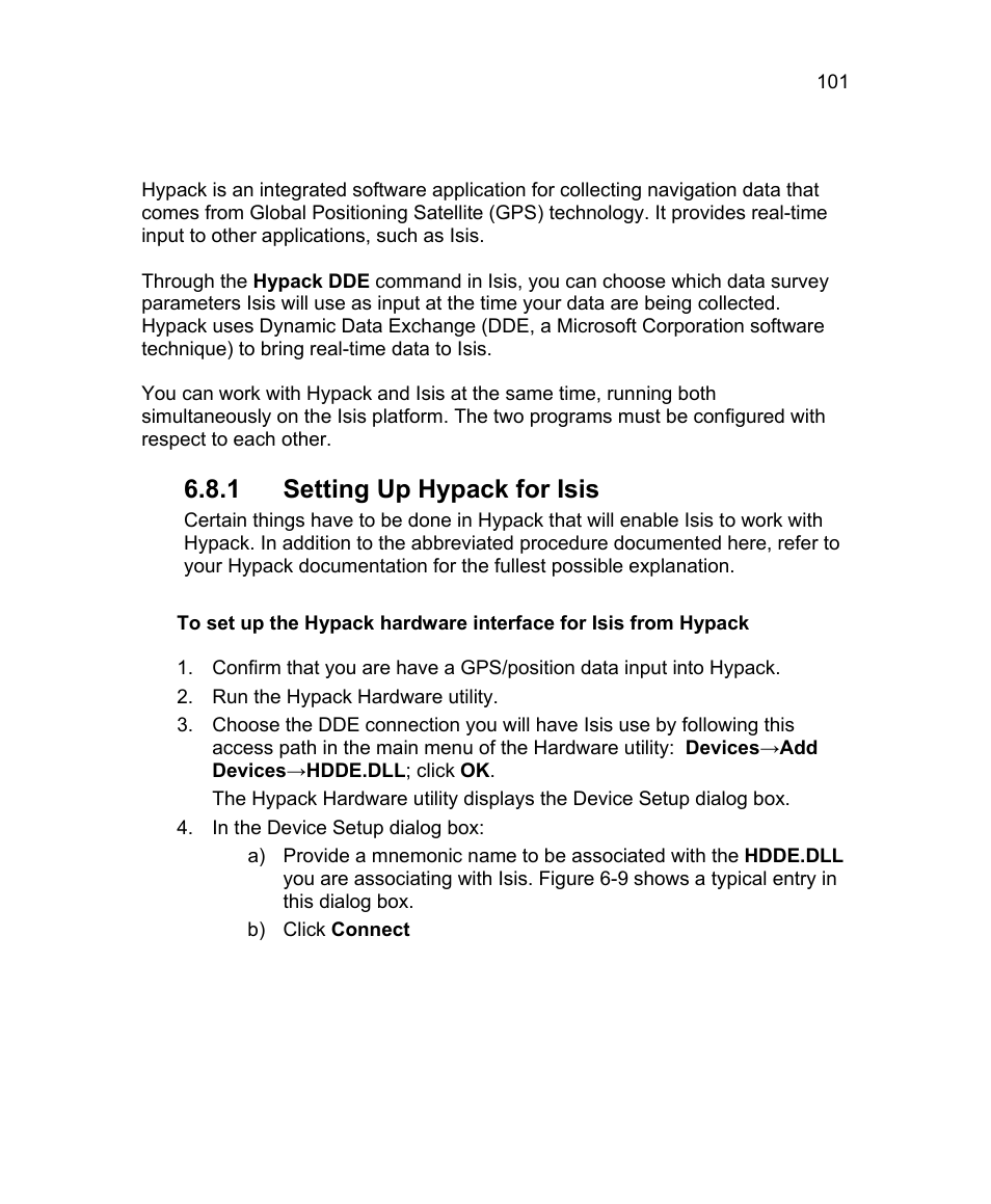 8 hypack dde (record only), 1 setting up hypack for isis | Triton Isis User Manual | Page 115 / 310