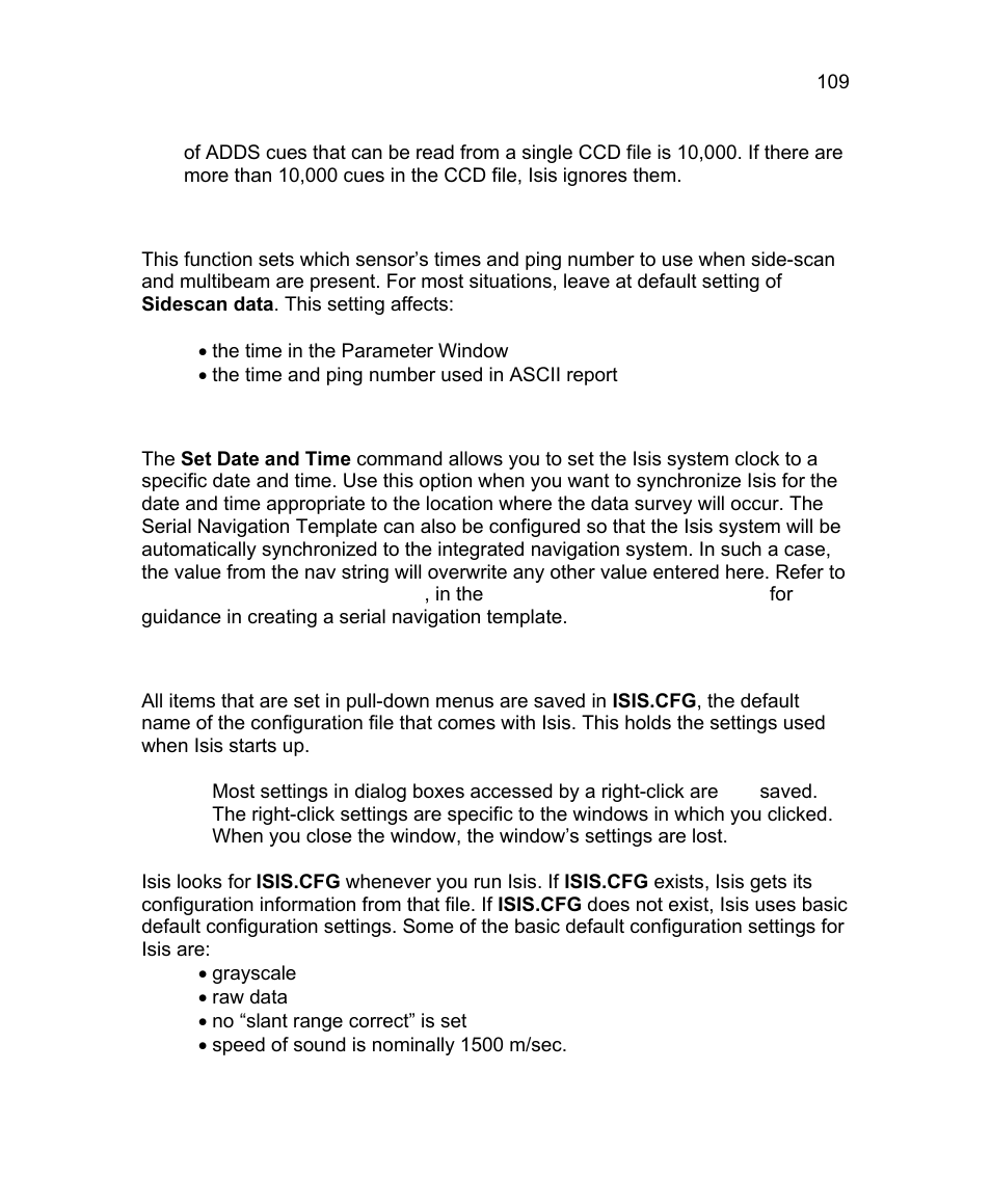 11 primary sensor, 12 set date and time (record/playback), 13 save setup (record/playback) | Triton Isis User Manual | Page 123 / 310