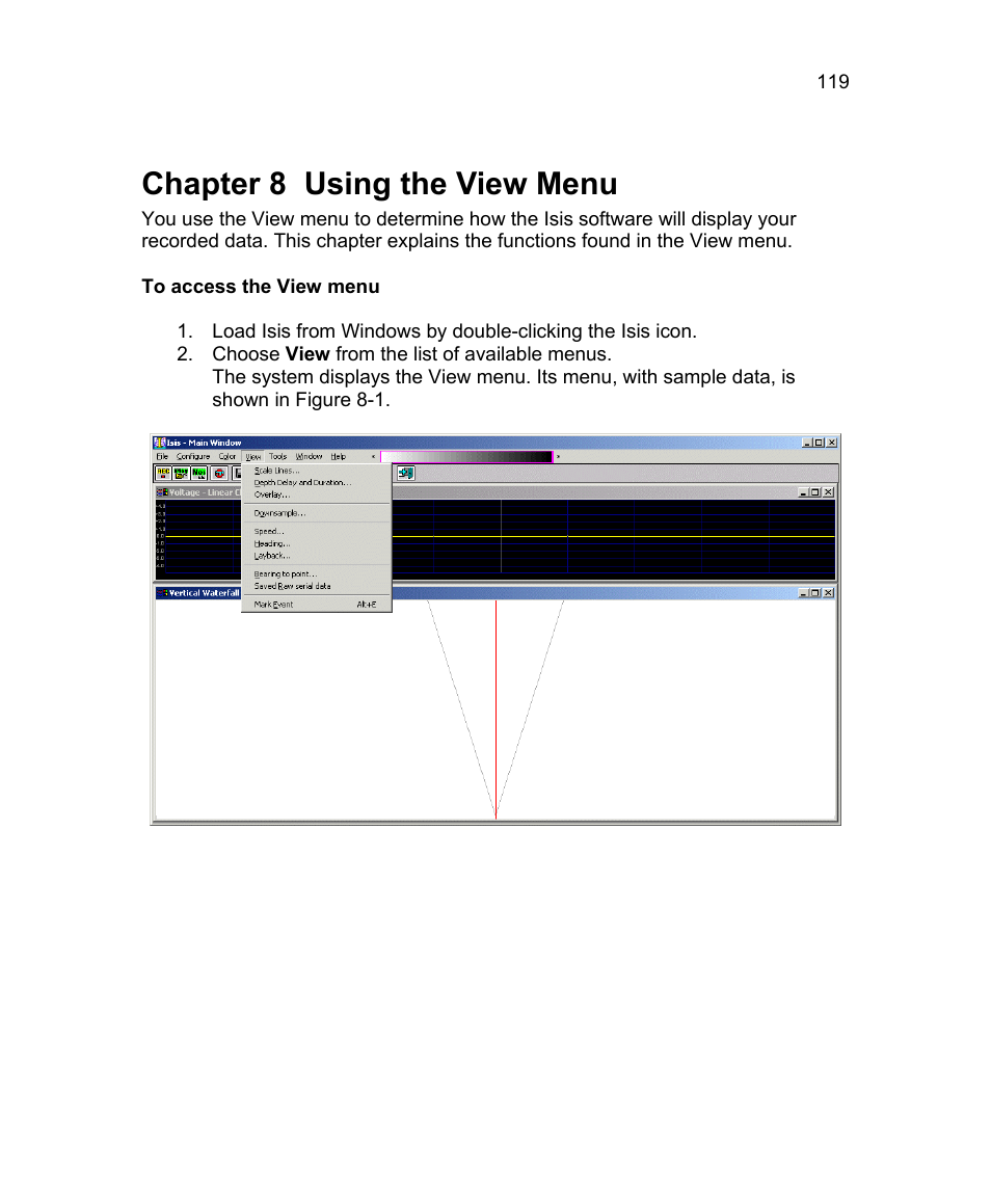 Chapter 8 using the view menu | Triton Isis User Manual | Page 133 / 310