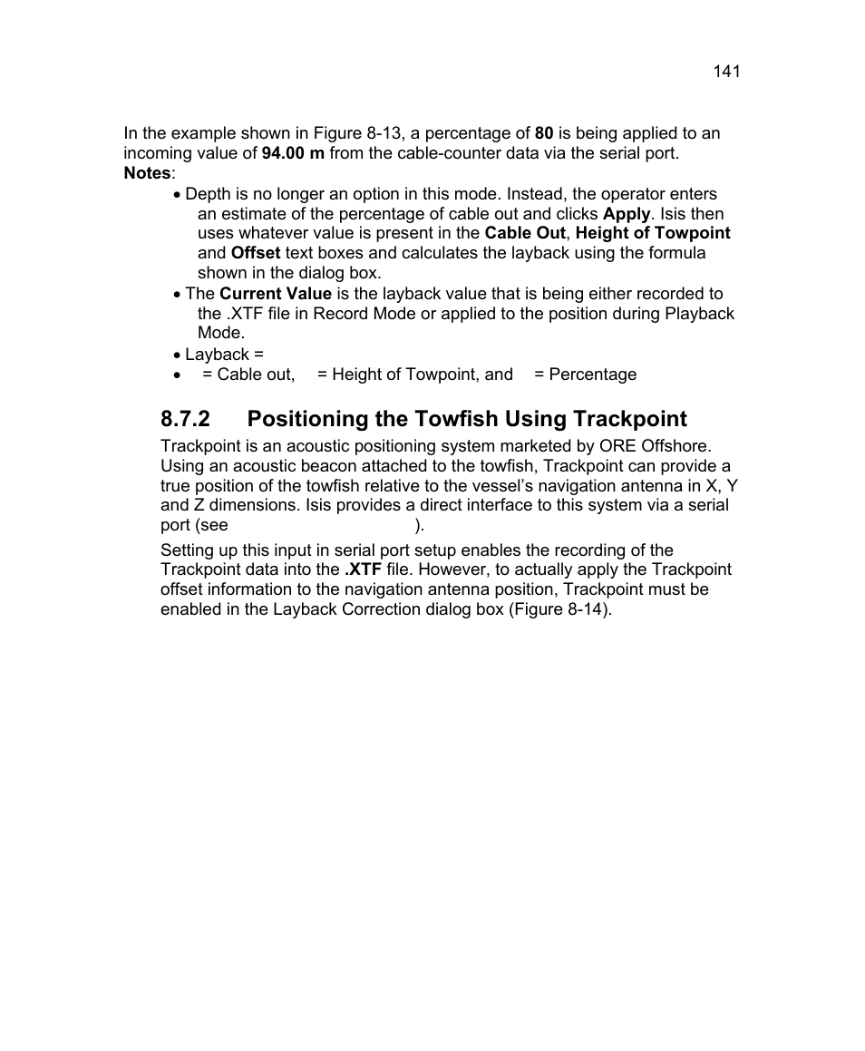 2 positioning the towfish using trackpoint | Triton Isis User Manual | Page 155 / 310