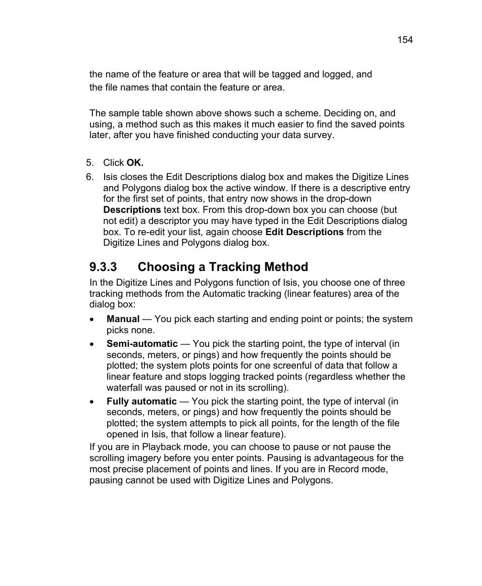 3 choosing a tracking method | Triton Isis User Manual | Page 168 / 310