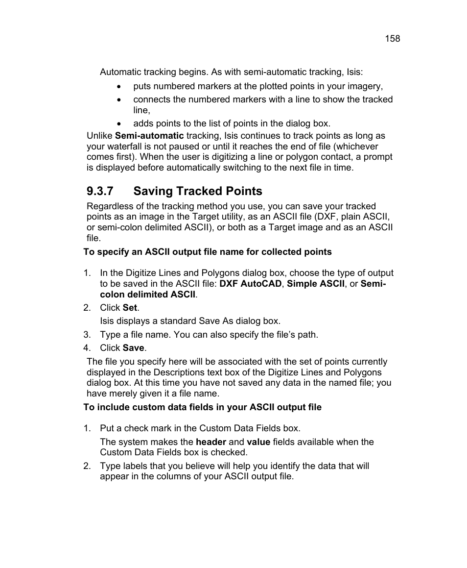 7 saving tracked points | Triton Isis User Manual | Page 172 / 310