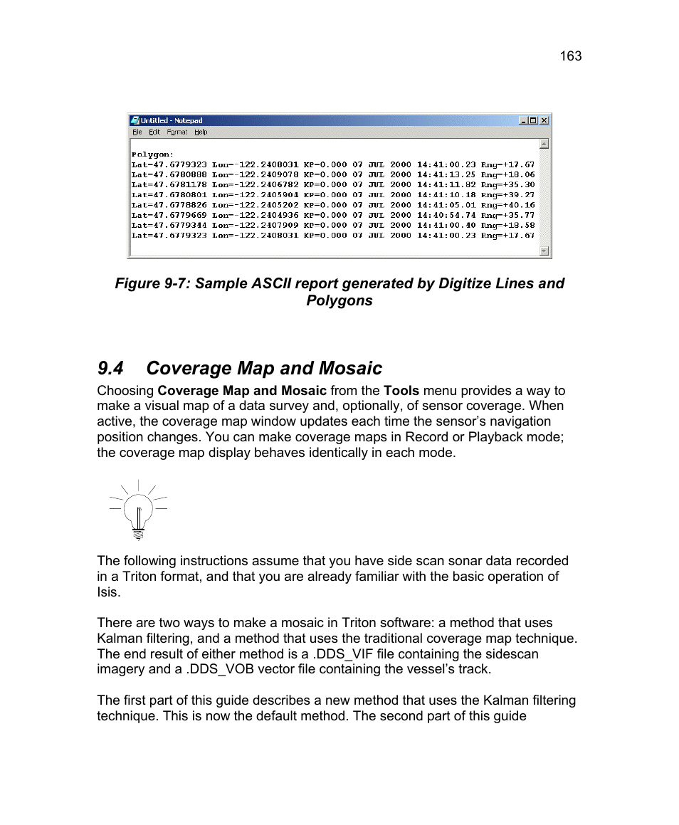 4 coverage map and mosaic | Triton Isis User Manual | Page 177 / 310