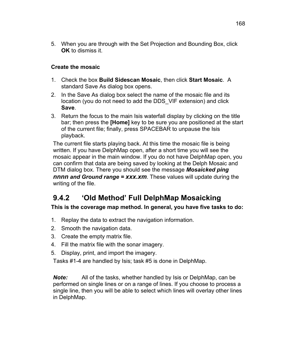 2 ‘old method’ full delphmap mosaicking | Triton Isis User Manual | Page 182 / 310