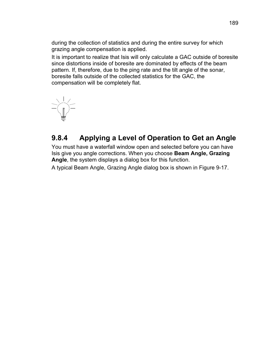 4 applying a level of operation to get an angle | Triton Isis User Manual | Page 203 / 310