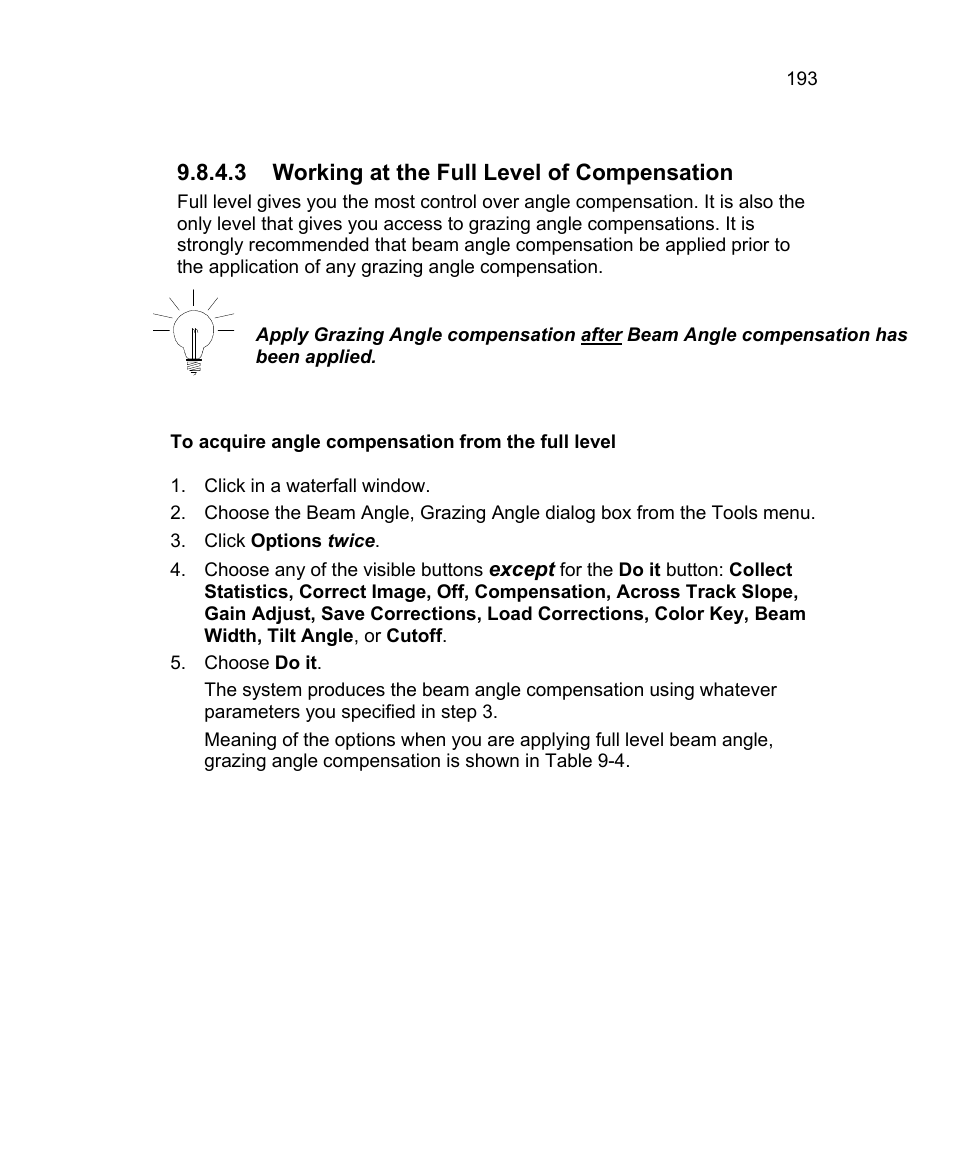 3 working at the full level of compensation | Triton Isis User Manual | Page 207 / 310