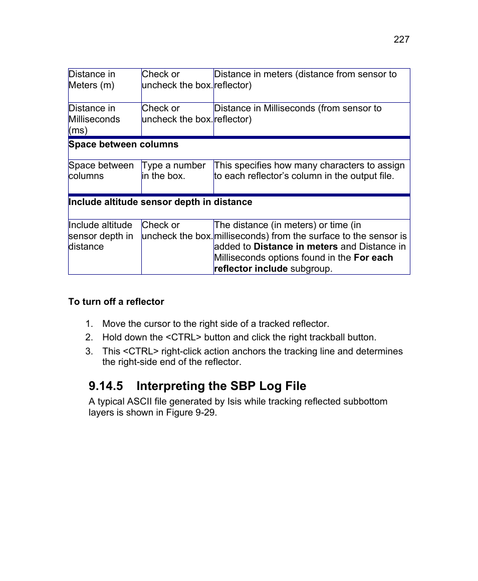 5 interpreting the sbp log file | Triton Isis User Manual | Page 241 / 310