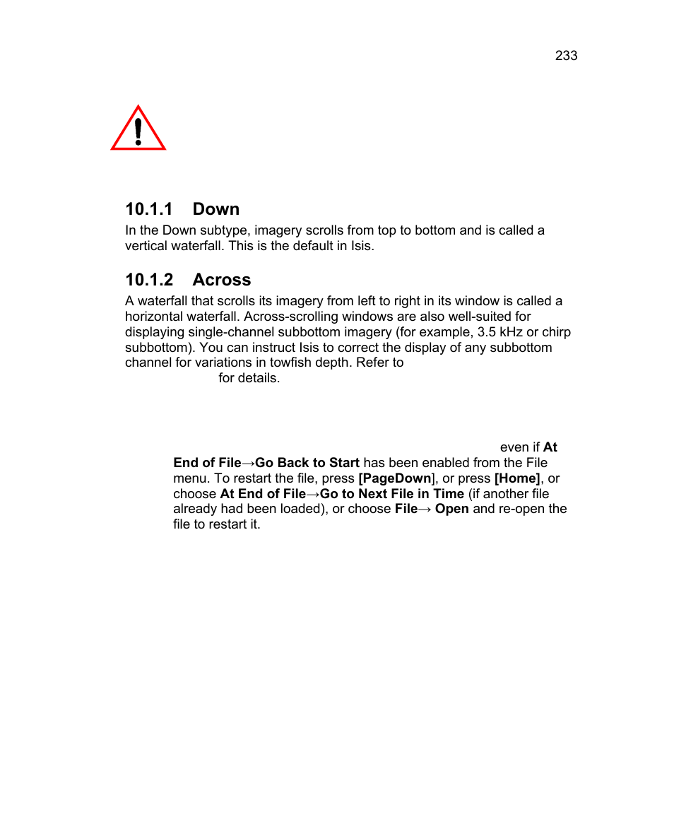 1 down, 2 across | Triton Isis User Manual | Page 247 / 310