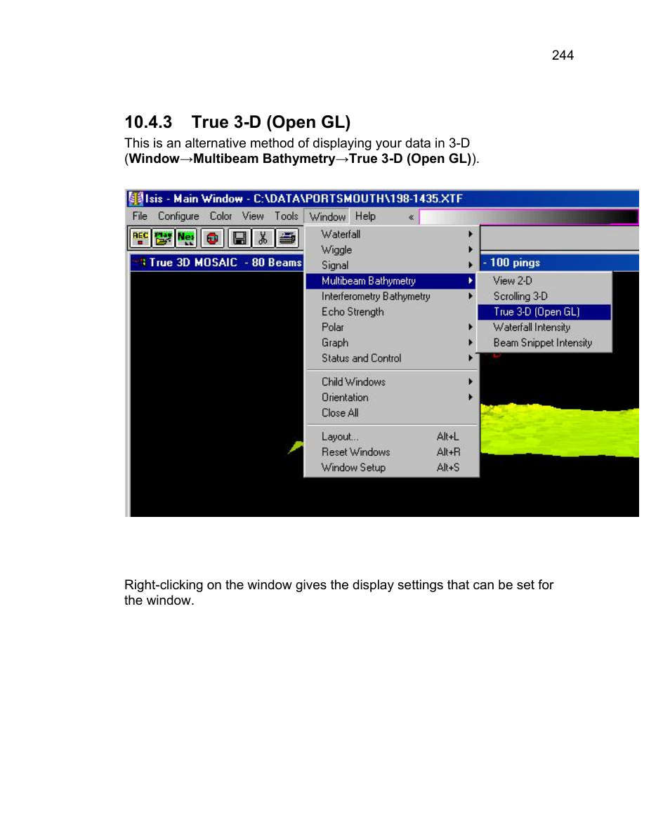 3 true 3d (open gl), 3 true 3-d (open gl) | Triton Isis User Manual | Page 258 / 310