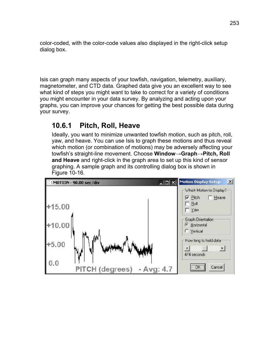 6 graph, 1 pitch, roll, heave | Triton Isis User Manual | Page 267 / 310