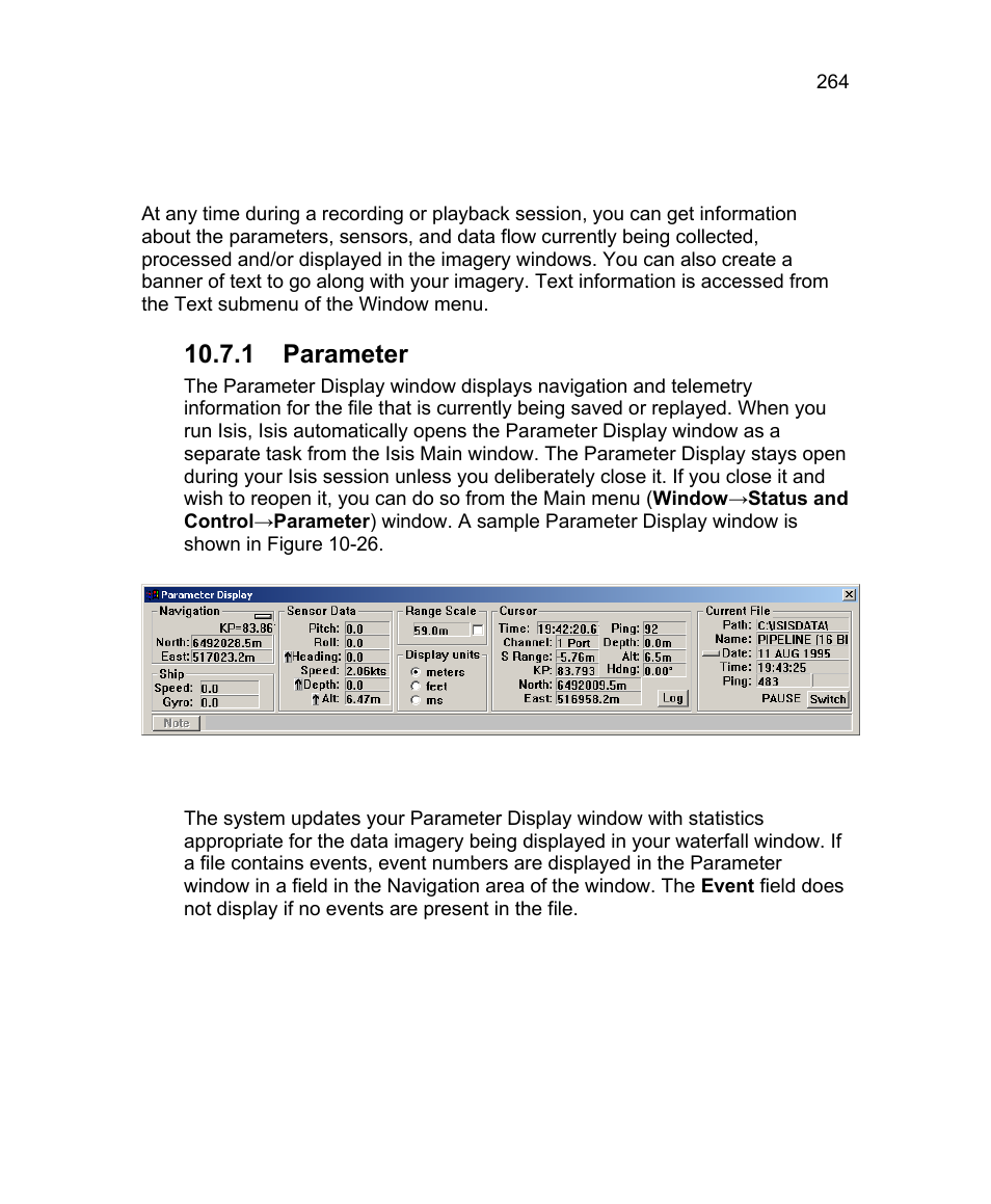 7 status and control, 1 parameter | Triton Isis User Manual | Page 278 / 310