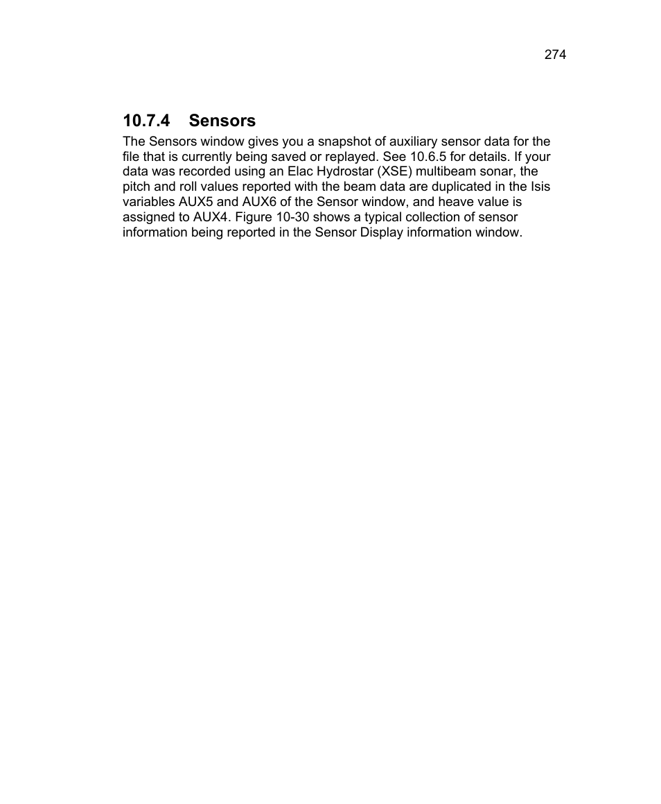 4 sensors | Triton Isis User Manual | Page 288 / 310