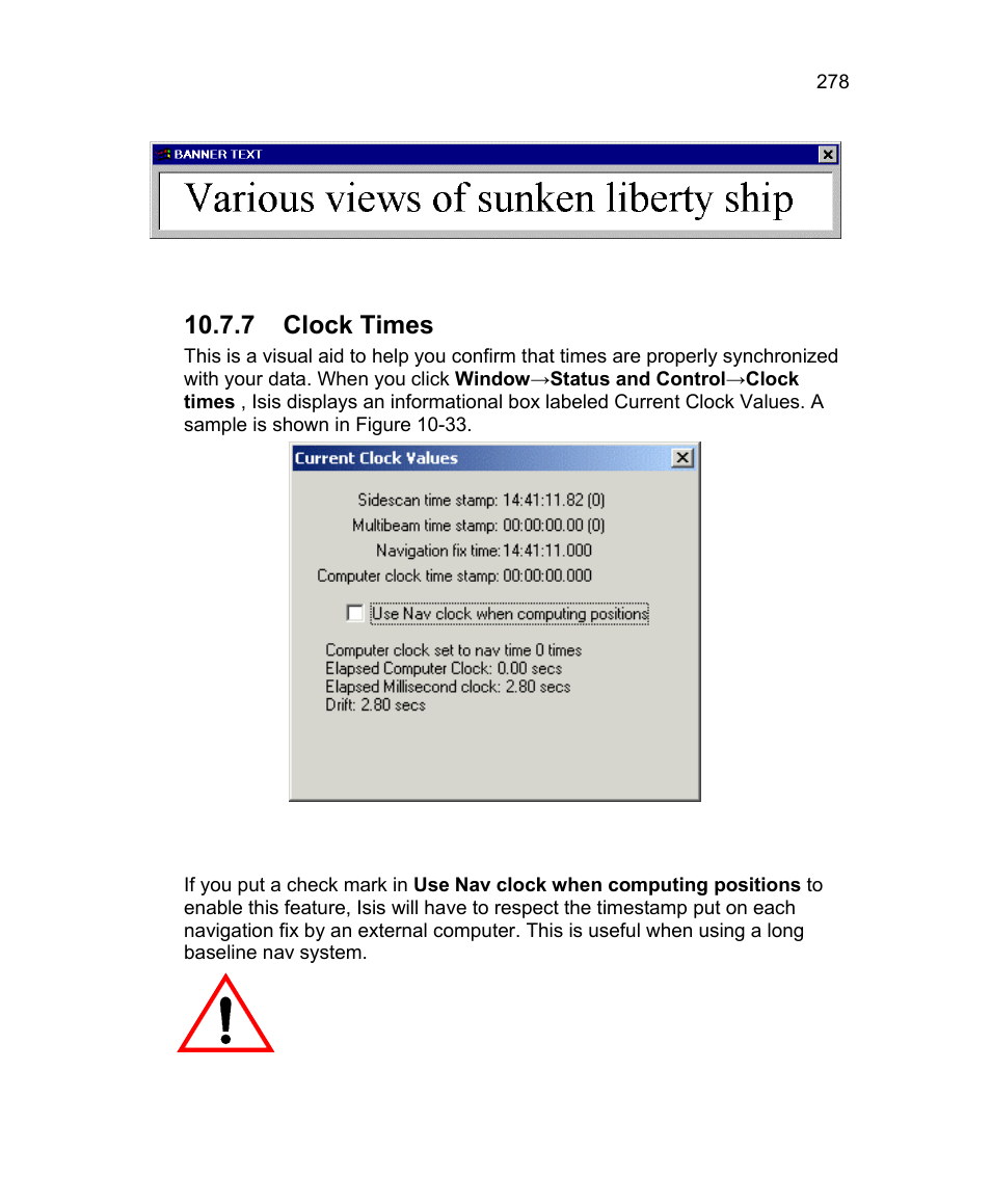 8 bathymetry confidence, 7 clock times | Triton Isis User Manual | Page 292 / 310