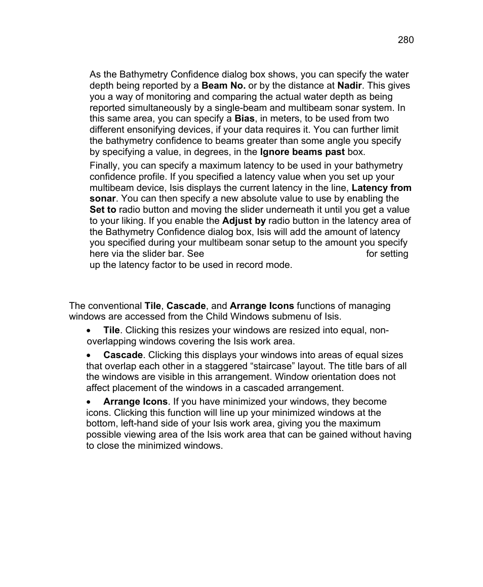 9 orientation, 10 close all, 11 layout | 8 child windows | Triton Isis User Manual | Page 294 / 310