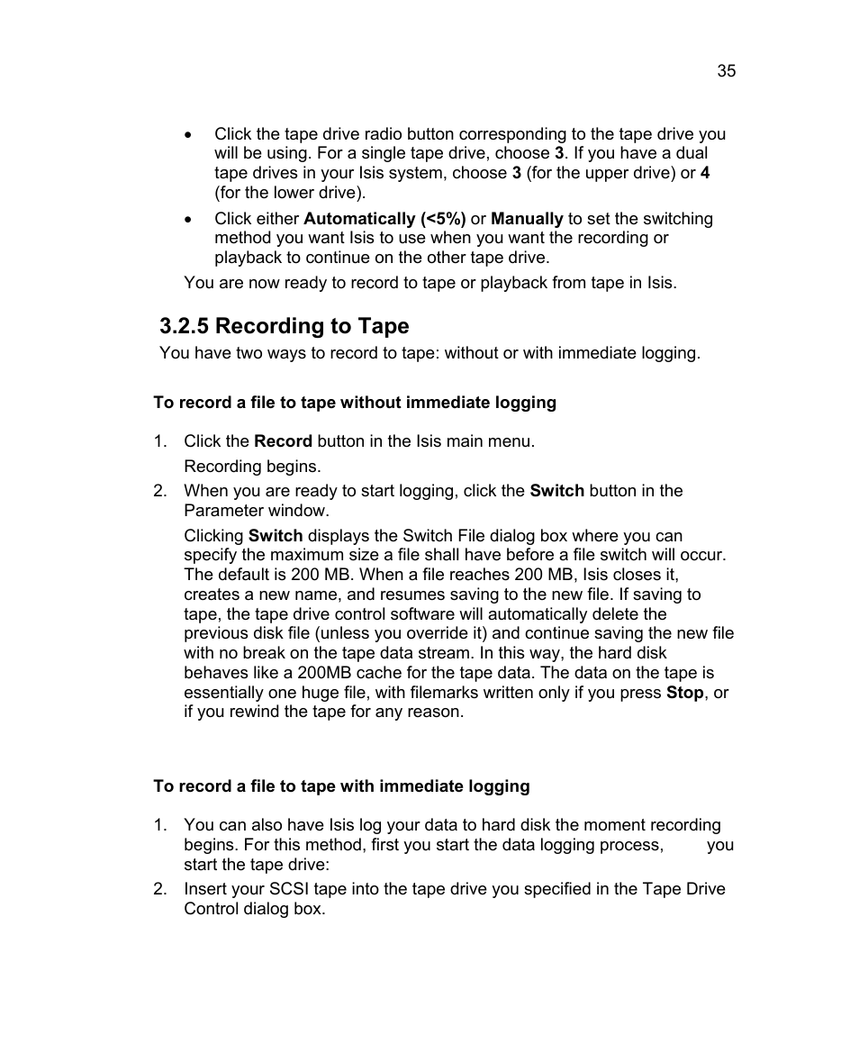 5 recording to tape | Triton Isis User Manual | Page 49 / 310