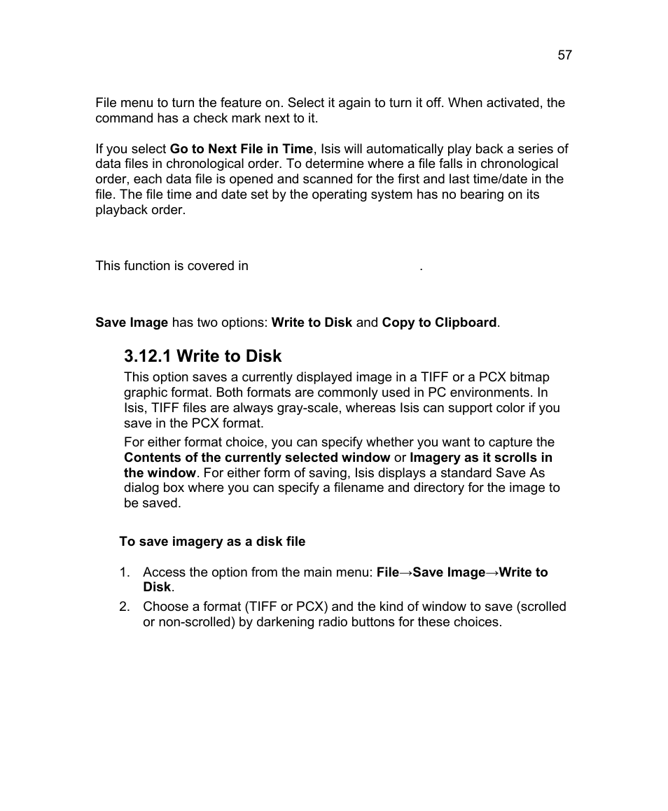 11 print, 12 save image, 1 write to disk | Triton Isis User Manual | Page 71 / 310