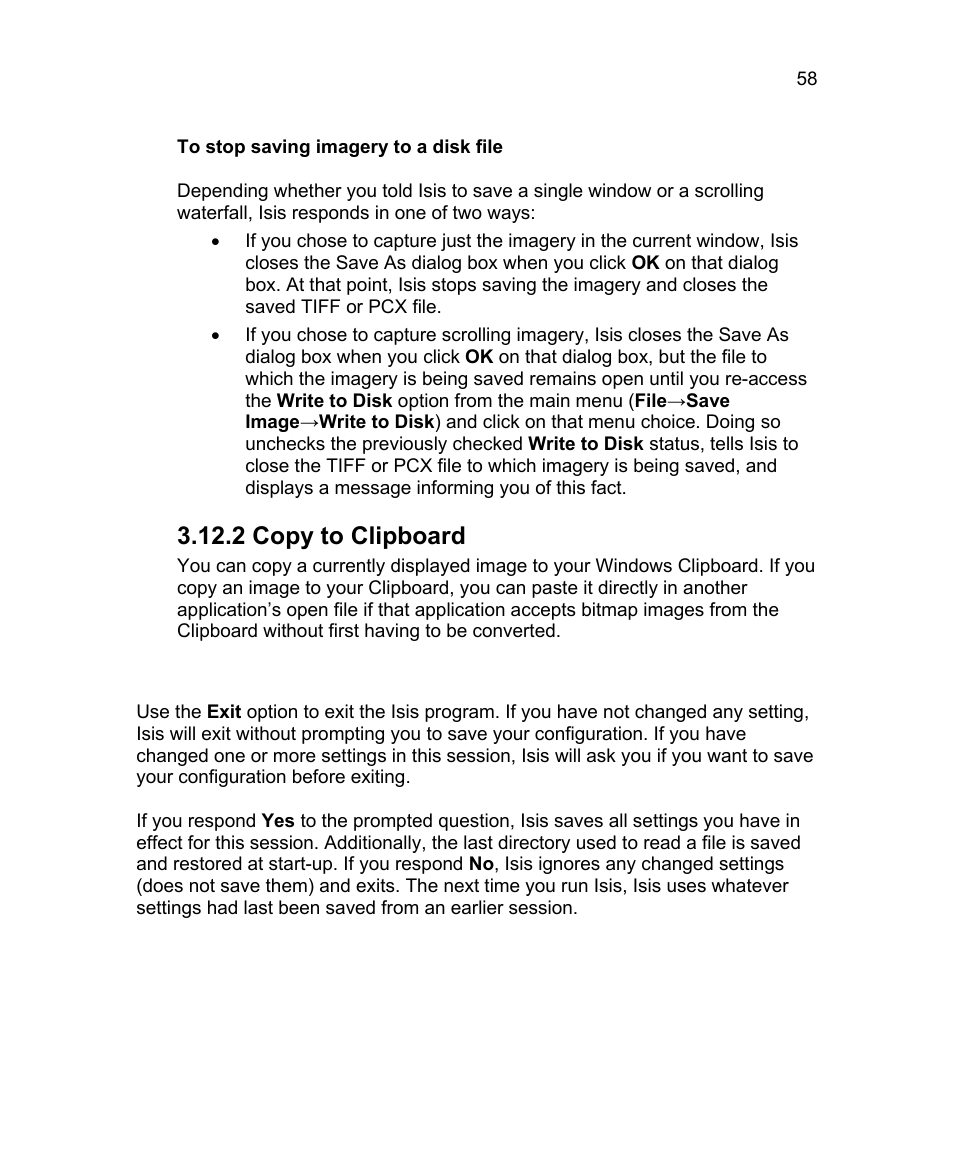 2 copy to clipboard, 13 exit | Triton Isis User Manual | Page 72 / 310